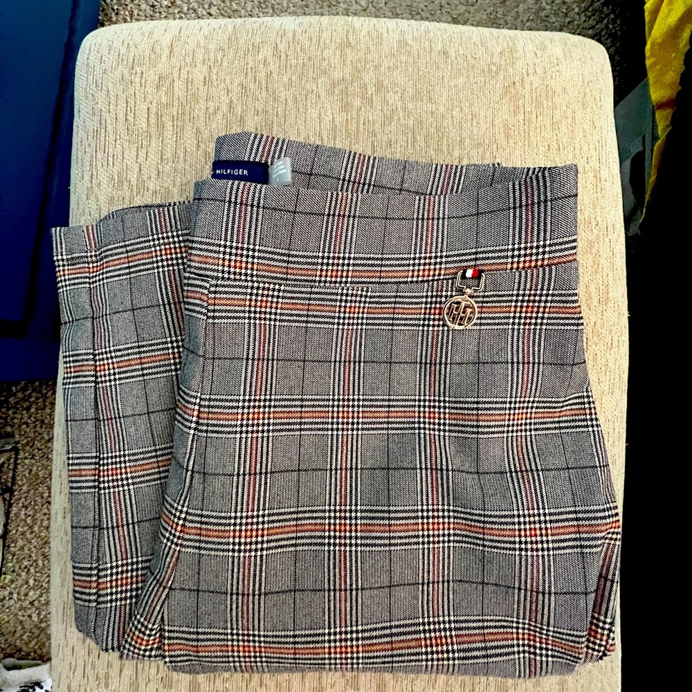 Tommy Hilfiger straight leg plaid pants